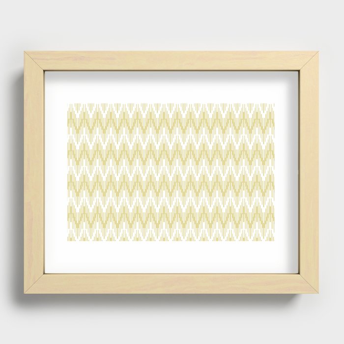Yellow and White Striped Chevron Ripple Pattern - Diamond Vogel 2022 Popular Color Fire Dance 0799 Recessed Framed Print