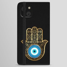 Evil Eye Amulet Hamsa Hand Mandala iPhone Wallet Case