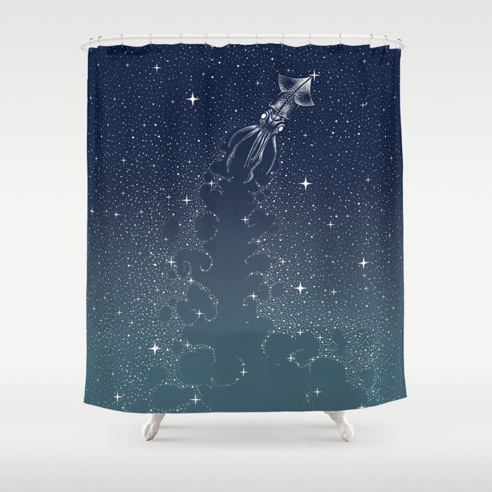 Star Inker COLOR GRAD -  turquoise Shower Curtain