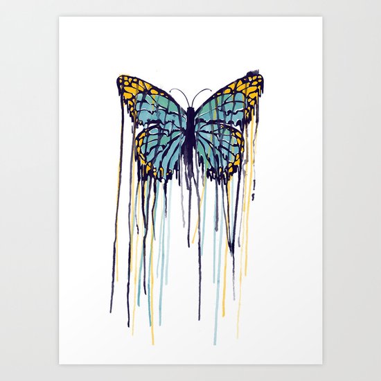 Melting Monarch (collab with Matheus Lopes) Art Print