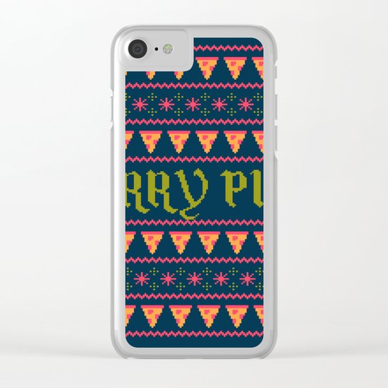 Merry Pizza Clear iPhone Case