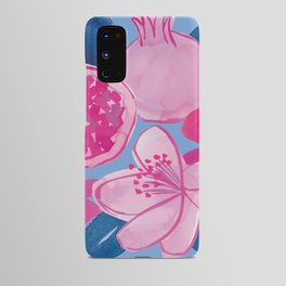 Pomegranate retro pink and blue Android Case