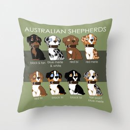 Australian Shepherds Throw Pillow