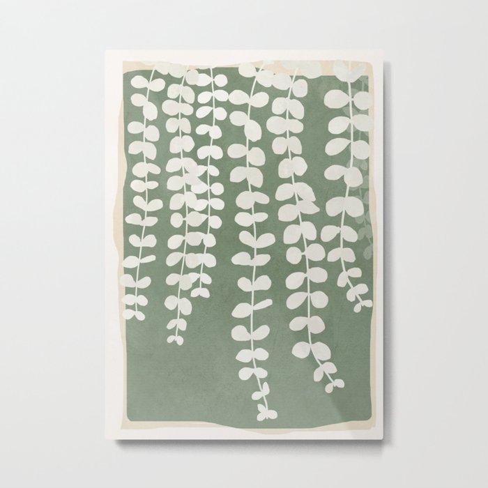 Minimal Abstract Leaves 14 Metal Print
