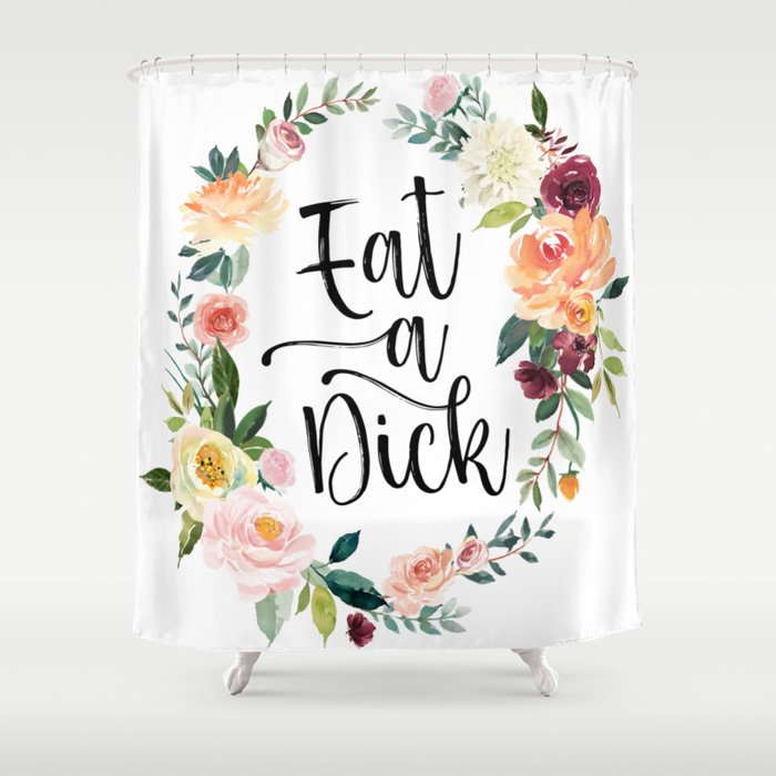 Watercolor Cuss Words - Eat a Dick Shower Curtain