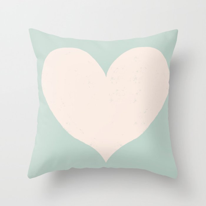 Valentines Heart Blue Throw Pillow