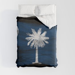 South Carolina state flag brush stroke, South Carolina flag background Duvet Cover
