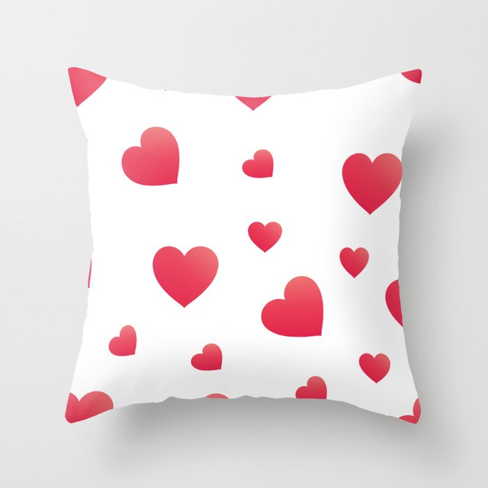Elegant Valentine's Day hearts Throw Pillow