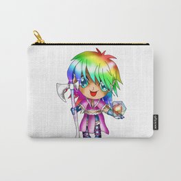 Rainbow hair cute dnd barbarian with D20 Carry-All Pouch
