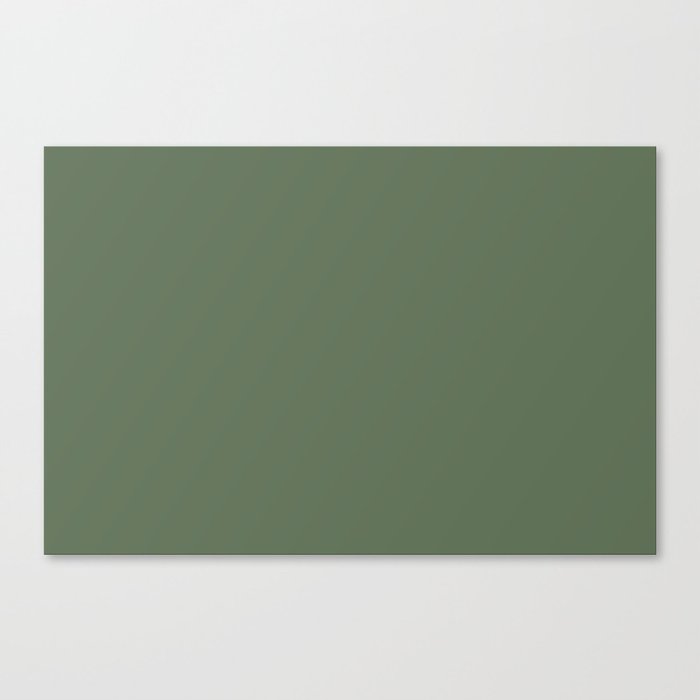 Dark Green Solid Color Pantone Vineyard Green 18-0117 TCX Shades of Green Hues Canvas Print
