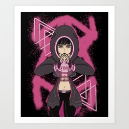 Cyber Security Hacker Anime Girl Art Print