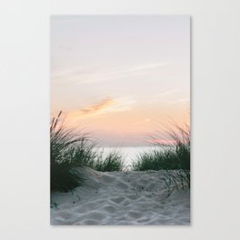 Dune grass at colourful pastel sunset | Painted sky at North Sea, Netherlands | Fine art travel photography Canvas Print