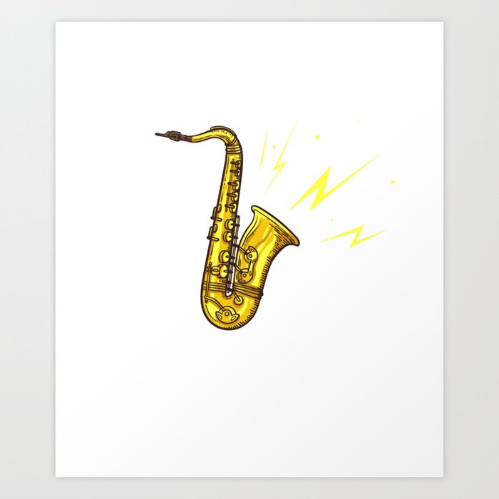 Saxophone Musician Alto Tenor Instrument Beginner Art Print