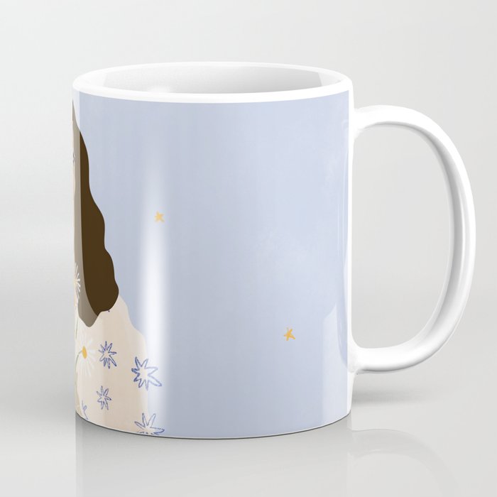 Dreams and Flowers Blue Coffee Mug
