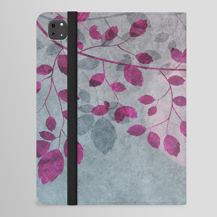 Pink Moon and leaf illustration iPad Folio Case