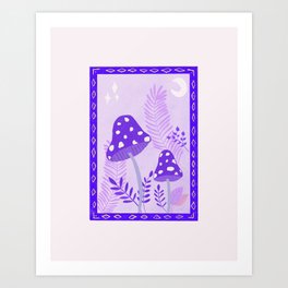 Purple Mushrooms Art Print