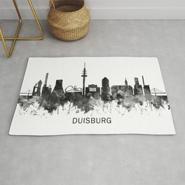 Duisburg Germany Skyline BW Rug