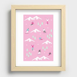 Lady Skiers Recessed Framed Print