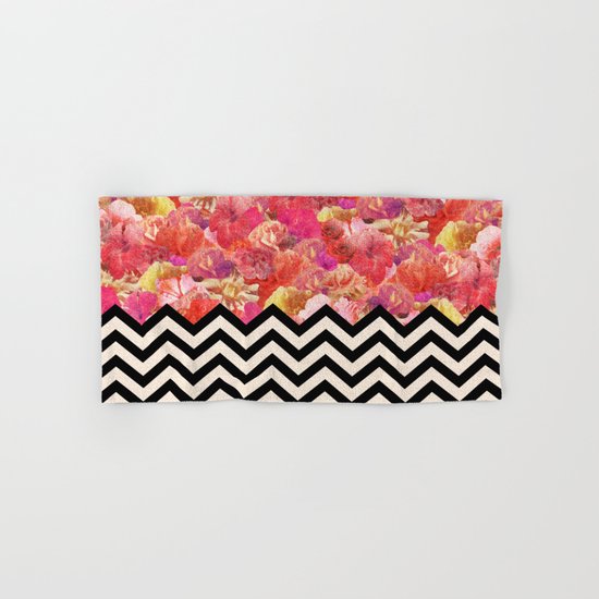 Chevron Flora Hand & Bath Towel
