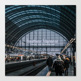 Germany Photography - Train Station In Central Frankfurt Canvas Print