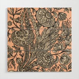 Pink Victorian Floral  Wood Wall Art