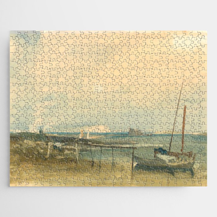 J.M.W. Turner "Coast Scene with White Cliffs and Boats on Shore" Jigsaw Puzzle
