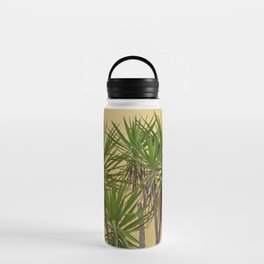 Palm meets Yellow Wall #1 #wall #art #society6 Water Bottle