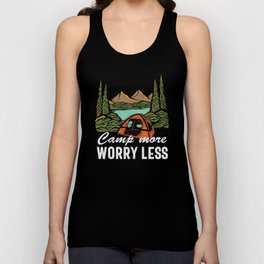 Camp More Worry Less Camping Funny Unisex Tank Top