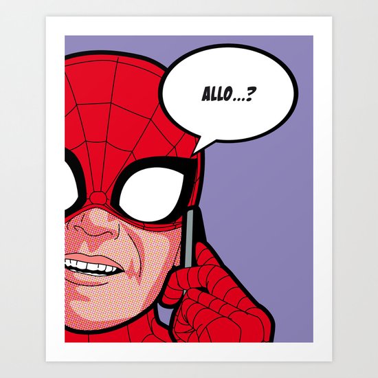The secret life of heroes - SpiderPhone Art Print