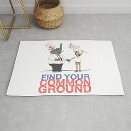 Find Your Common Ground political poster Rug