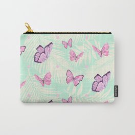 Watercolor pink butterflies Carry-All Pouch | Fashion, Adorable, Patterntropical, Butterfly, Watercolor, Pattern, Paper, Flower, Spring, Pink 