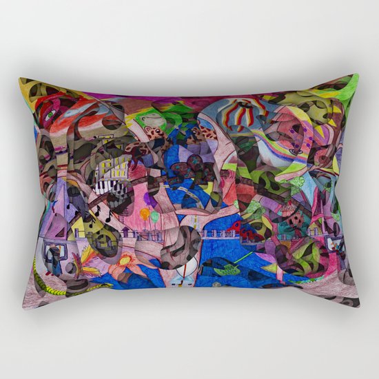 Little bitty bits of time floating freely in the mind Rectangular Pillow