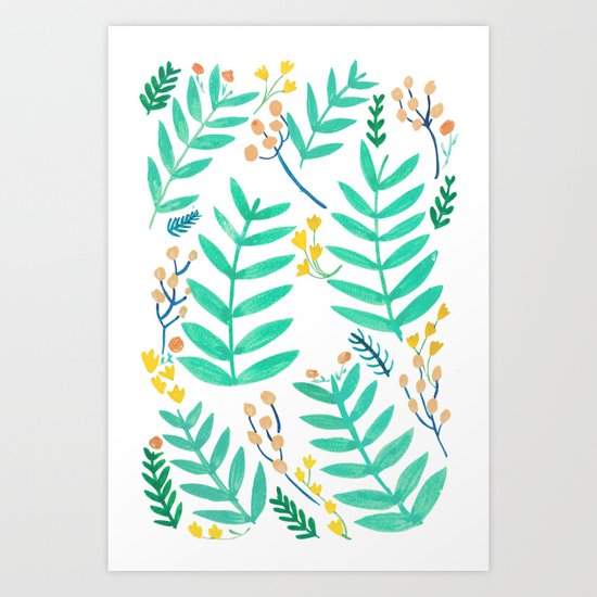 Turquoise Jungle Art Print