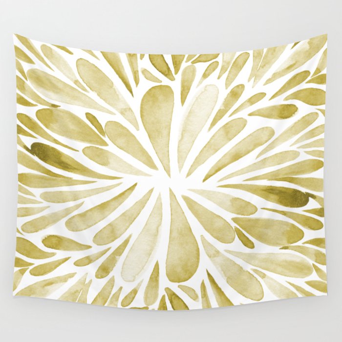 Symmetrical drops - yellow Wall Tapestry