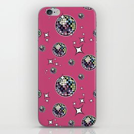 Shiny Disco Balls - Hot Pink iPhone Skin