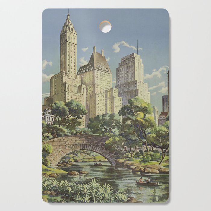 New York, United Airlines - Vintage Travel Poster Cutting Board