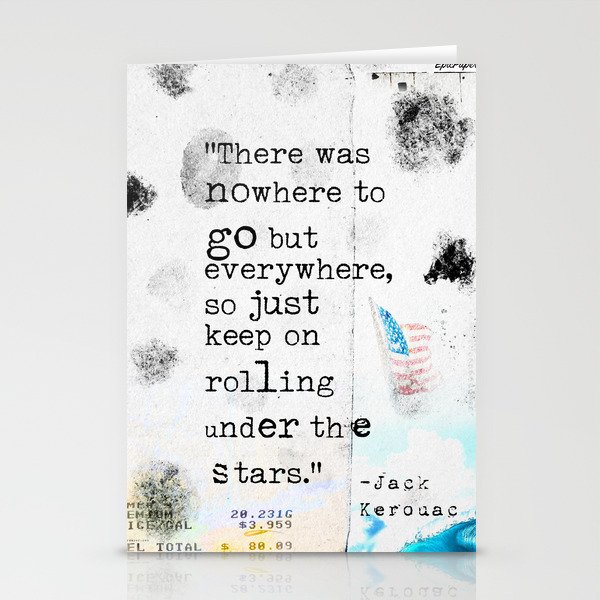 Jack Kerouac travel quote Stationery Cards