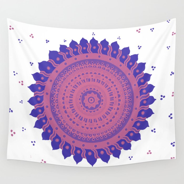  Flower Mandala - Midnight Hues Wall Tapestry