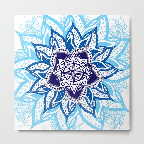 Atlantean Voyage Blue Metal Print