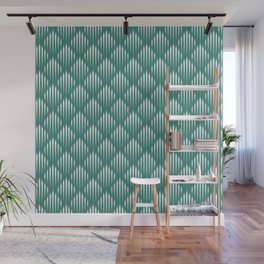 Green Blue and White Abstract Pattern Wall Mural
