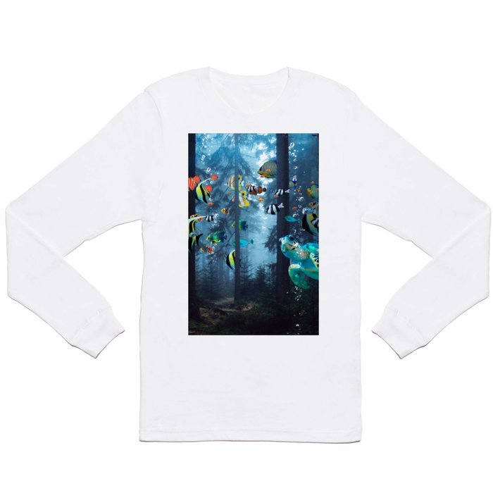 Tropical Forest Fish with a Turtle Long Sleeve T Shirt