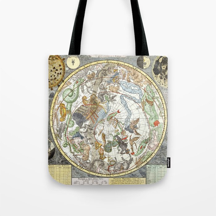 Zodiac Vintage Maps And Drawings Tote Bag