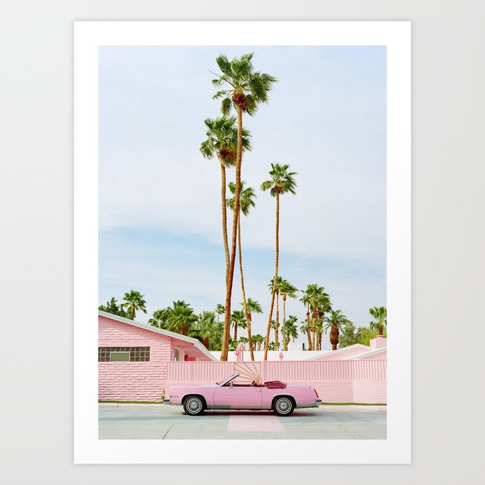 Pink Palm Springs on Film Art Print