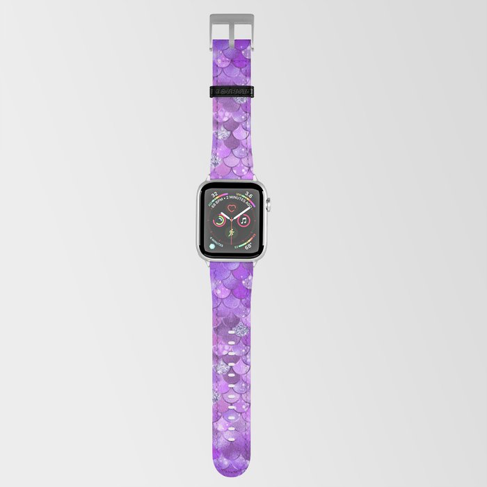 Purple Mermaid Pattern Metallic Glitter Apple Watch Band