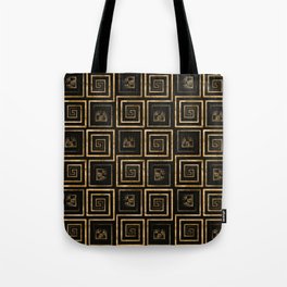 Greek Meander Key pattern - gold watercolor Tote Bag