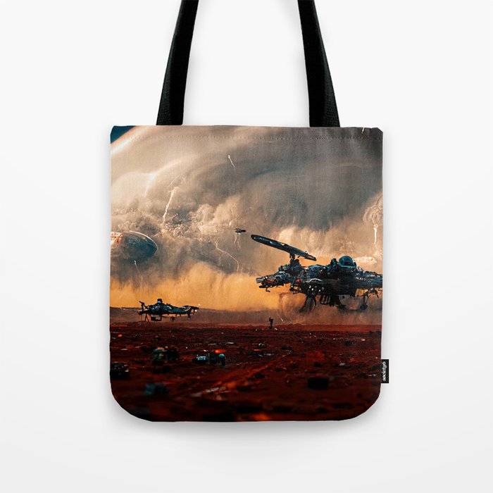Landing on a new planet Tote Bag