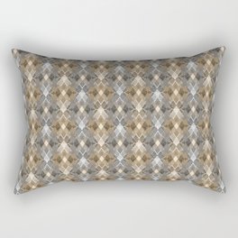 Gray beige geometry, textured fine grey and brown ornament. Rectangular Pillow