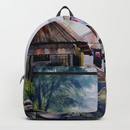 COUNTRY LIFE QUIET PLACE Backpack | Century, Watercolor, Victorian, Urban, Quietplace, Stilllife, Countrylife, Bridge, Streets, Citylife 