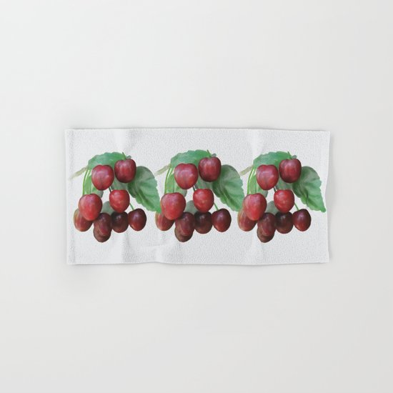 Sour Cherry, watercollor Hand & Bath Towel