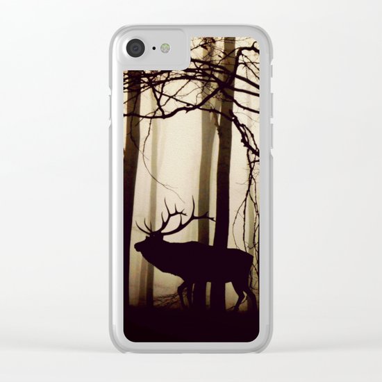 Forest night deer Clear iPhone Case